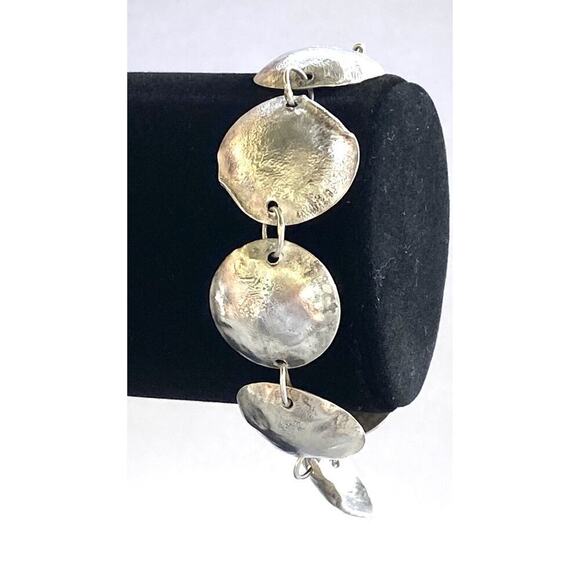 Silver Bracelet Artisan Vintage Brutalist 8” 15.81g